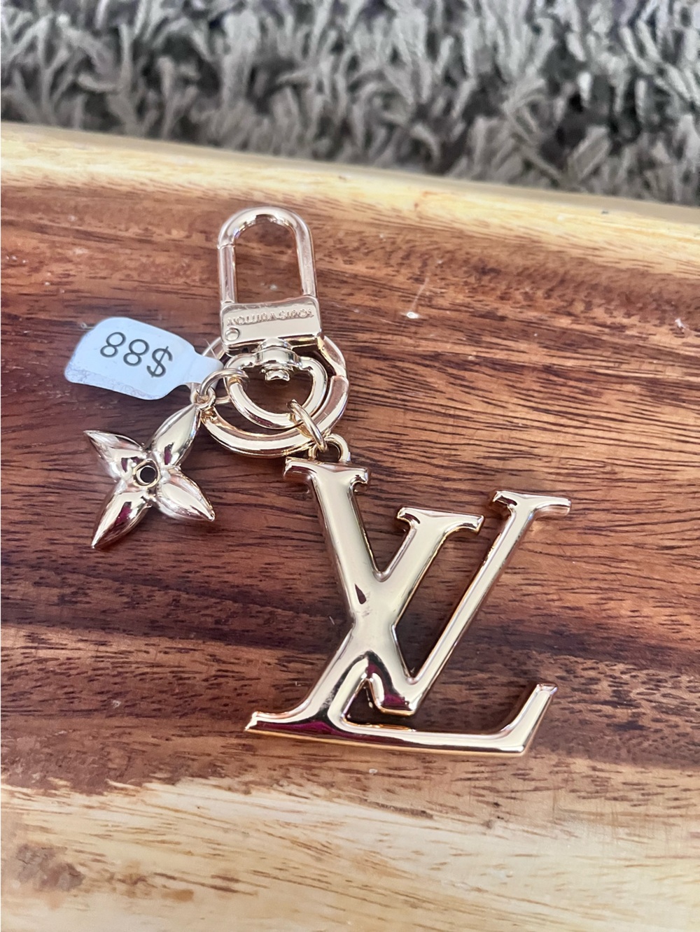 Louis Vuitton Gold Monogram LV Key Charm